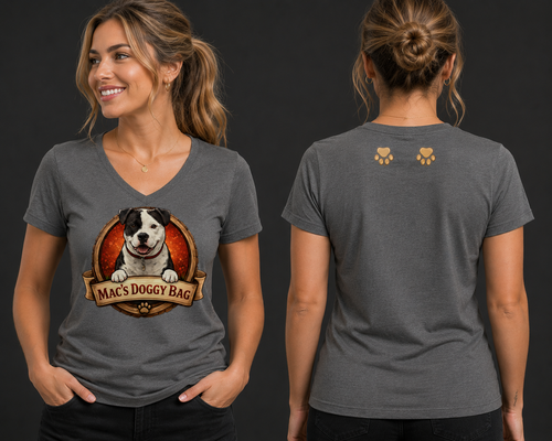 Mac's Doggy Bag T Shirts (V-Neck) - Hug Me Mac
